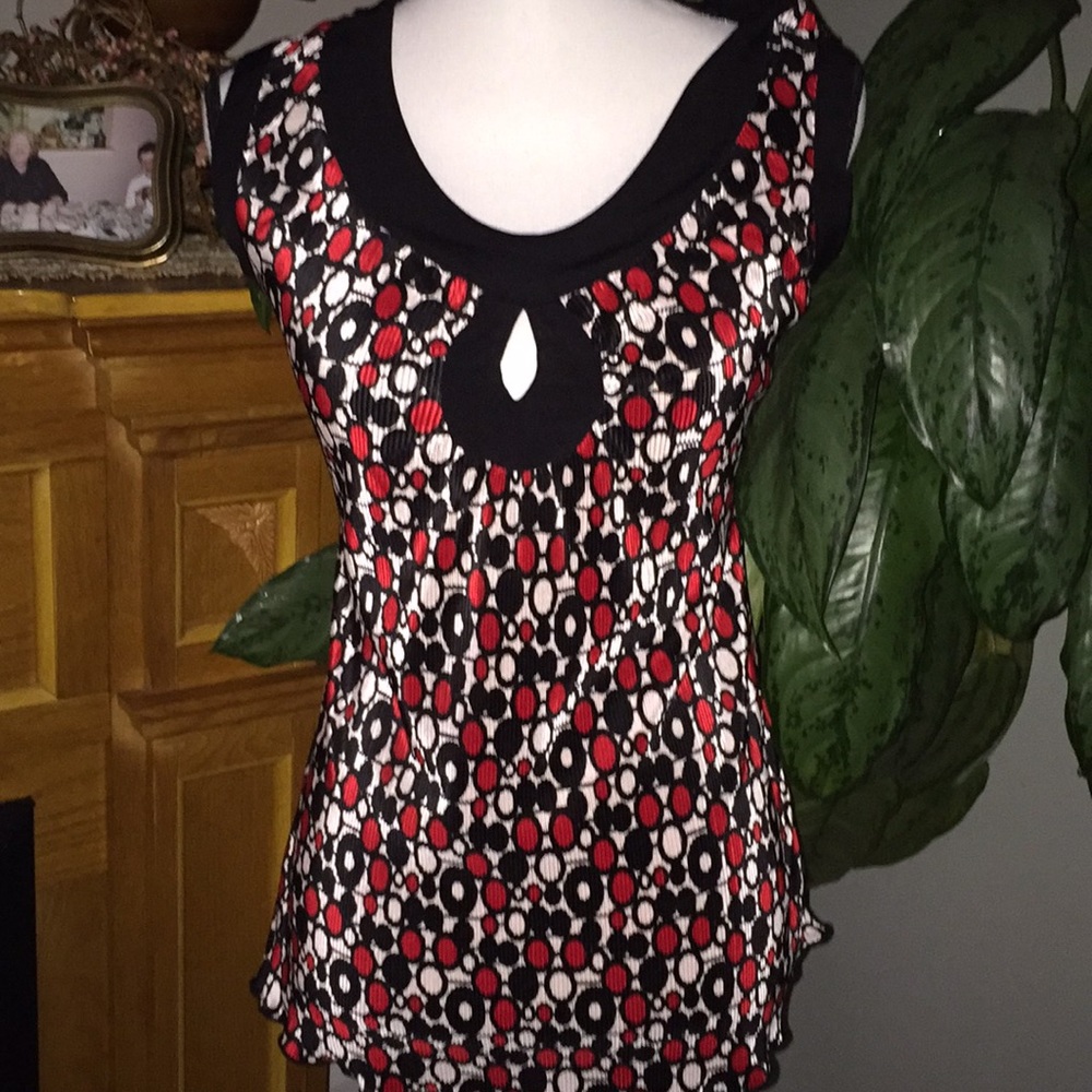Cocomo Black and Red Patterned Blouse